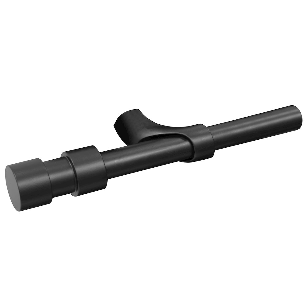 Blackout Curtain Rod Double Cap Finial Extendable 36 To 72 in Black. Picture 3