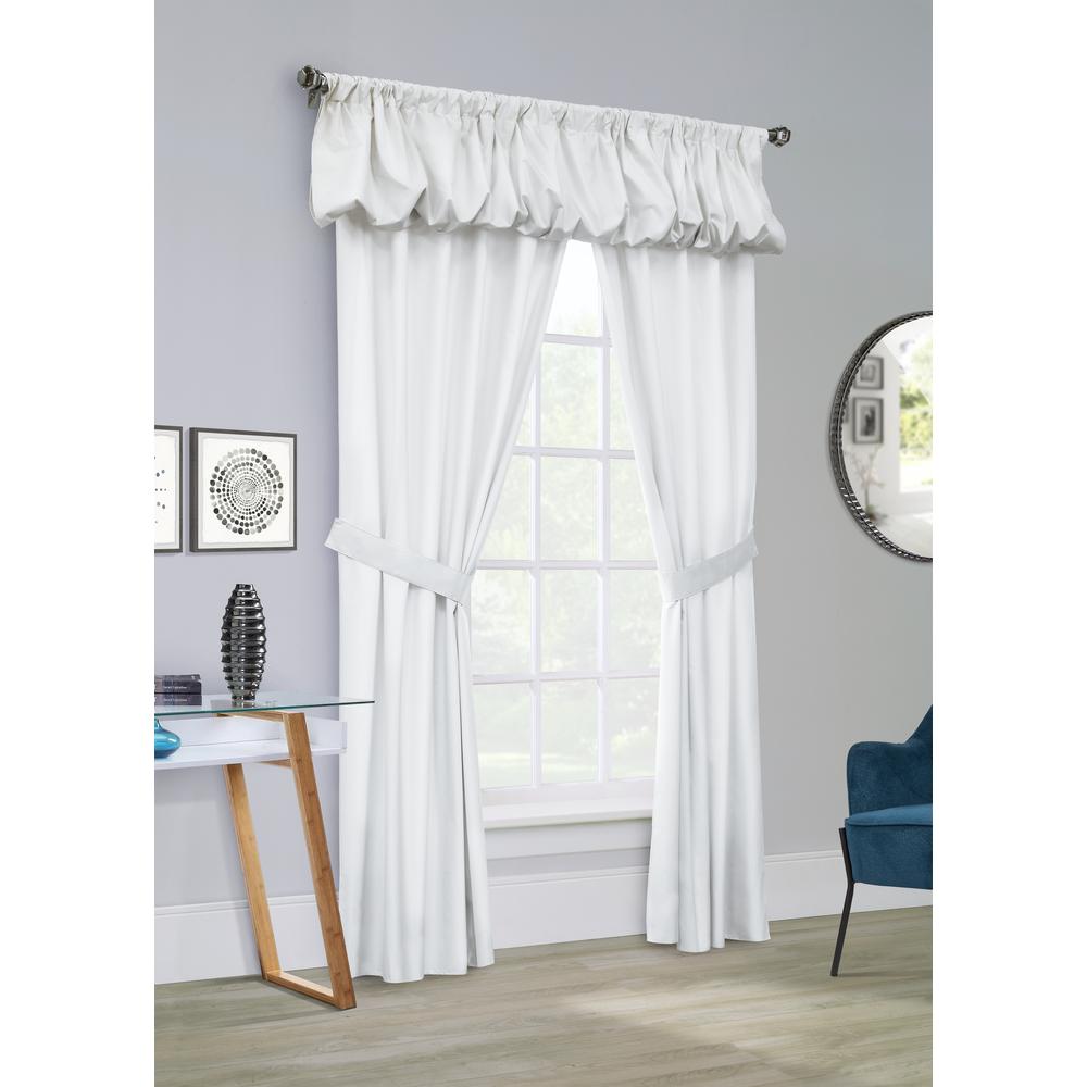 Prescott Room Darkening Rod Pocket Five in One Curtain Set 80 x 63 in White. Picture 3