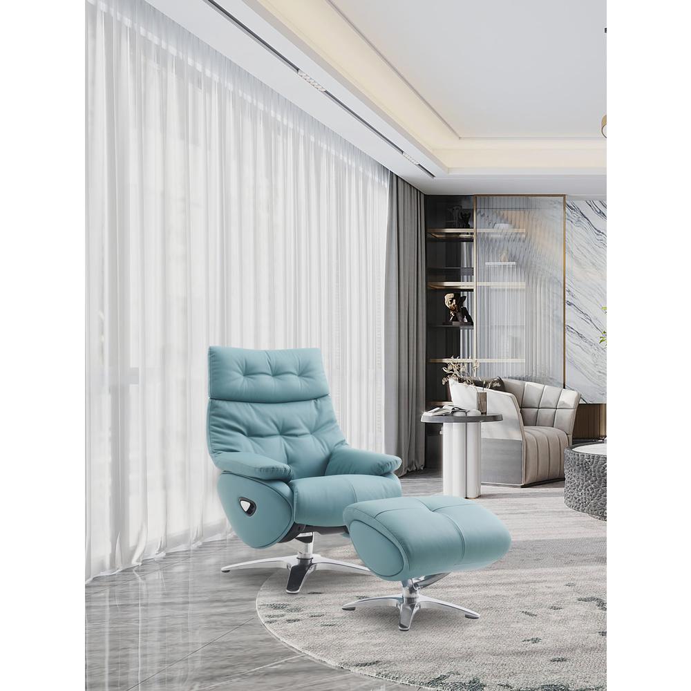 Axel 360 Degree Swivel Pedestal Recliner w/Ottoman. Picture 2