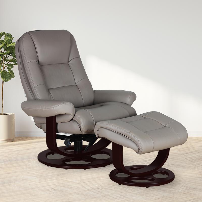 Jacque Swivel Pedestal Recliner w/Ottoman. Picture 3