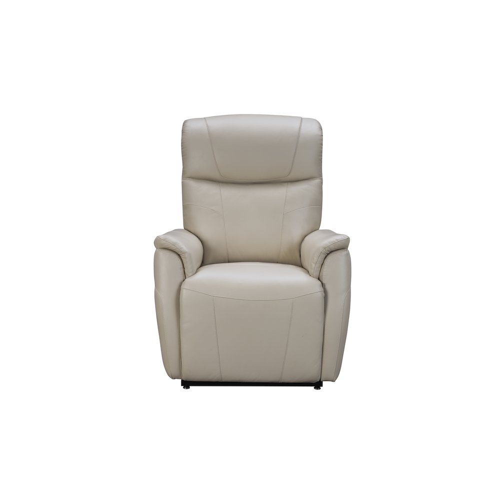 Beige Leather Power Lift Recliner with Power Head Rest & Lumbar Support. Picture 2