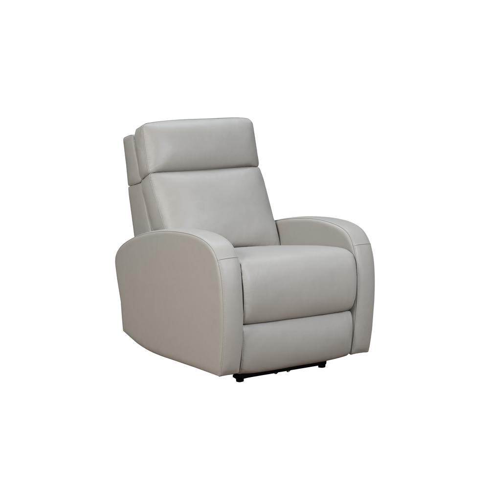 Gray Leather Recliner with Power Headrest and Hardwood Plywood Frame. Picture 1