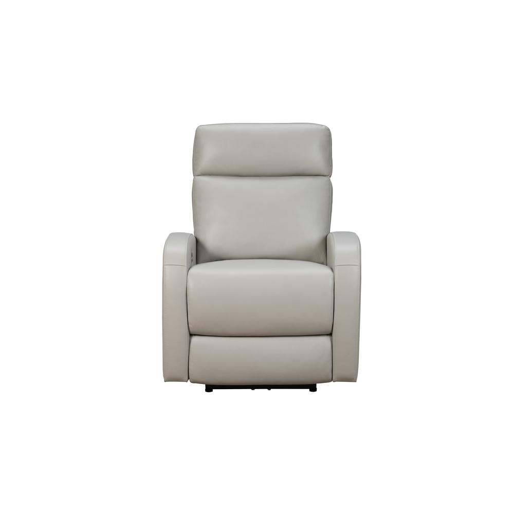 Gray Leather Recliner with Power Headrest and Hardwood Plywood Frame. Picture 2