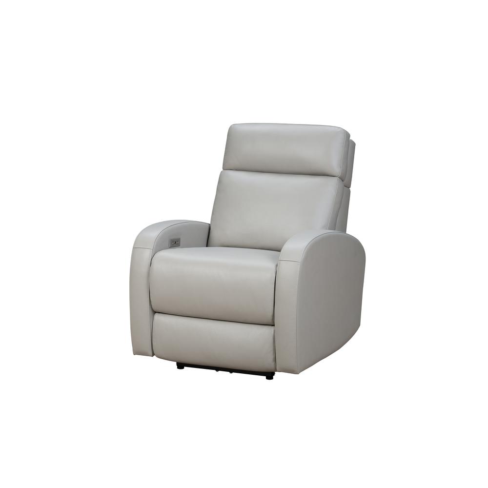 Gray Leather Recliner with Power Headrest and Hardwood Plywood Frame. Picture 3