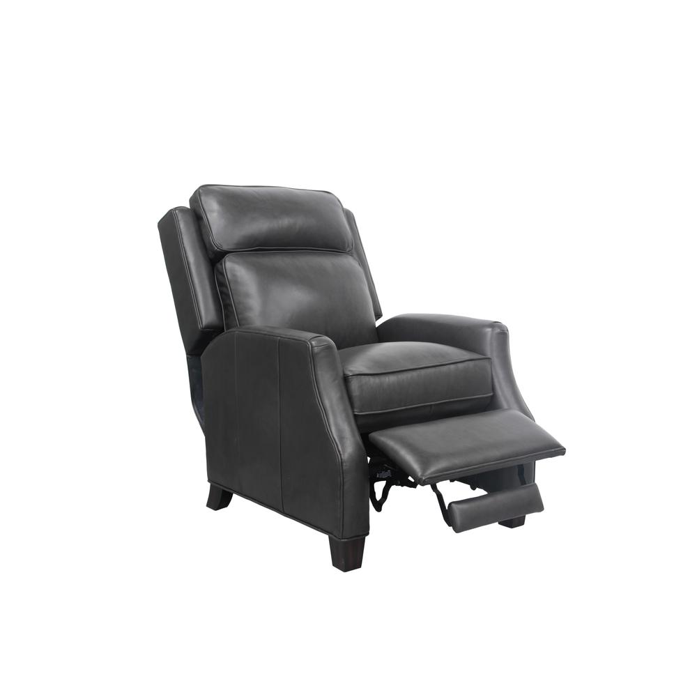 Gray Leather Recliner with Hardwood Plywood Frame for Maximum Comfort. Picture 3