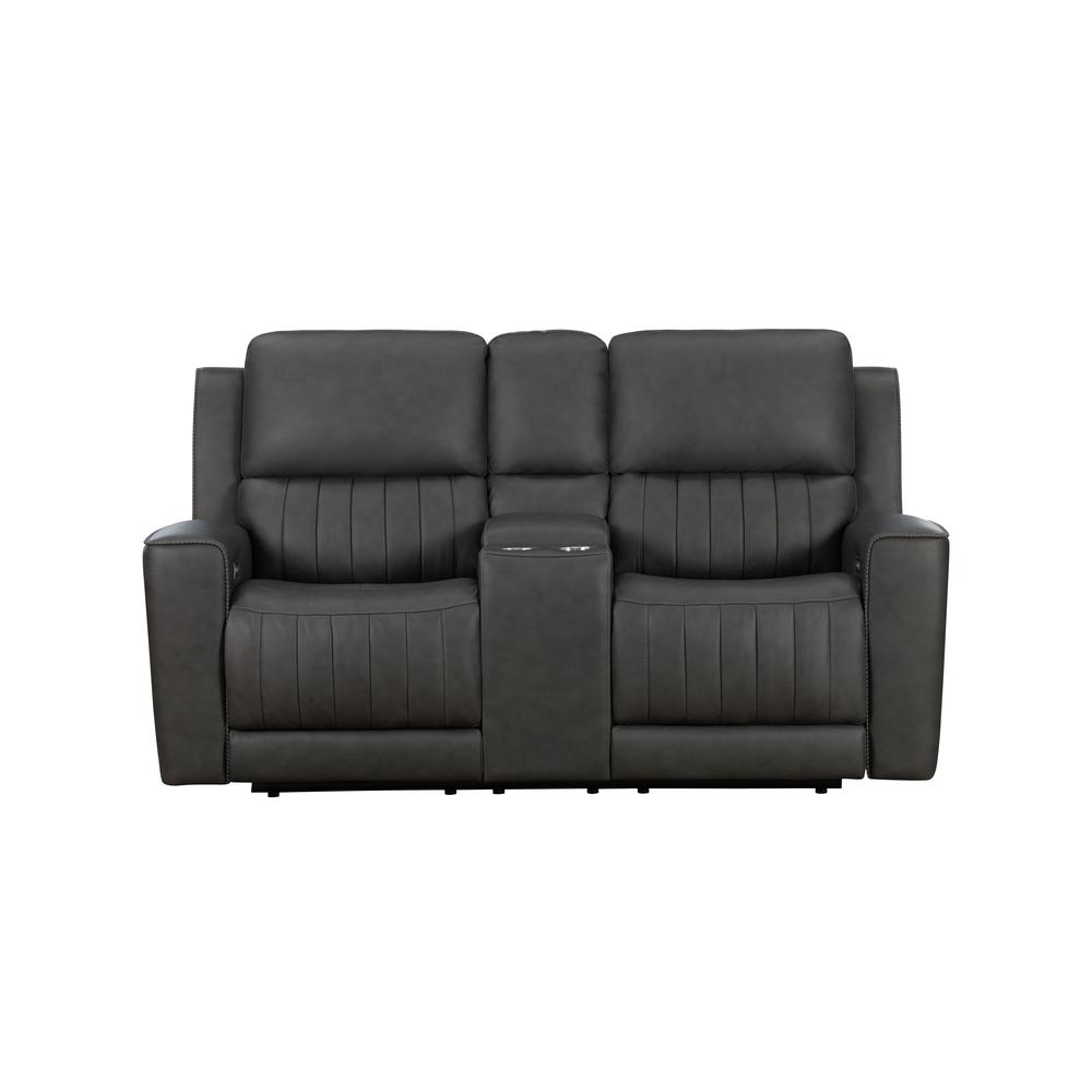 Loveseat w/Power Head Rests, Power Lumbar & Console w/Storage & 2 Cup Holders. Picture 1