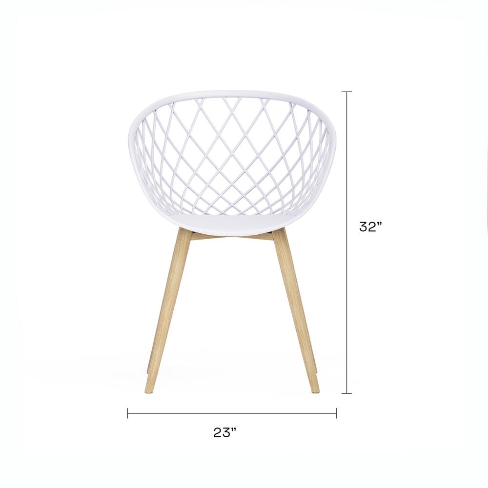 Jamesdar Kurv Chair, White and Natural (Set of 2). Picture 4