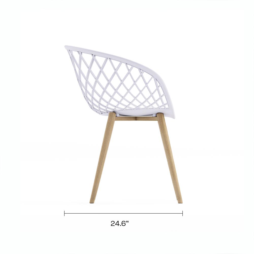 Jamesdar Kurv Chair, White and Natural (Set of 2). Picture 5