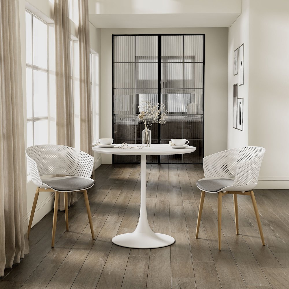 Jamesdar Kurv 31.5 in. Cafe Table, White. Picture 4