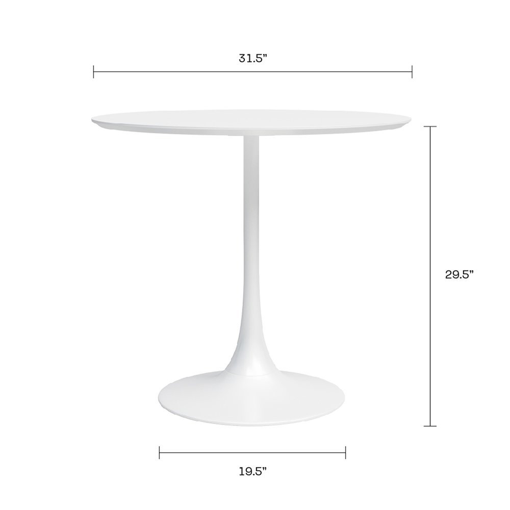 Jamesdar Kurv 31.5 in. Cafe Table, White. Picture 2