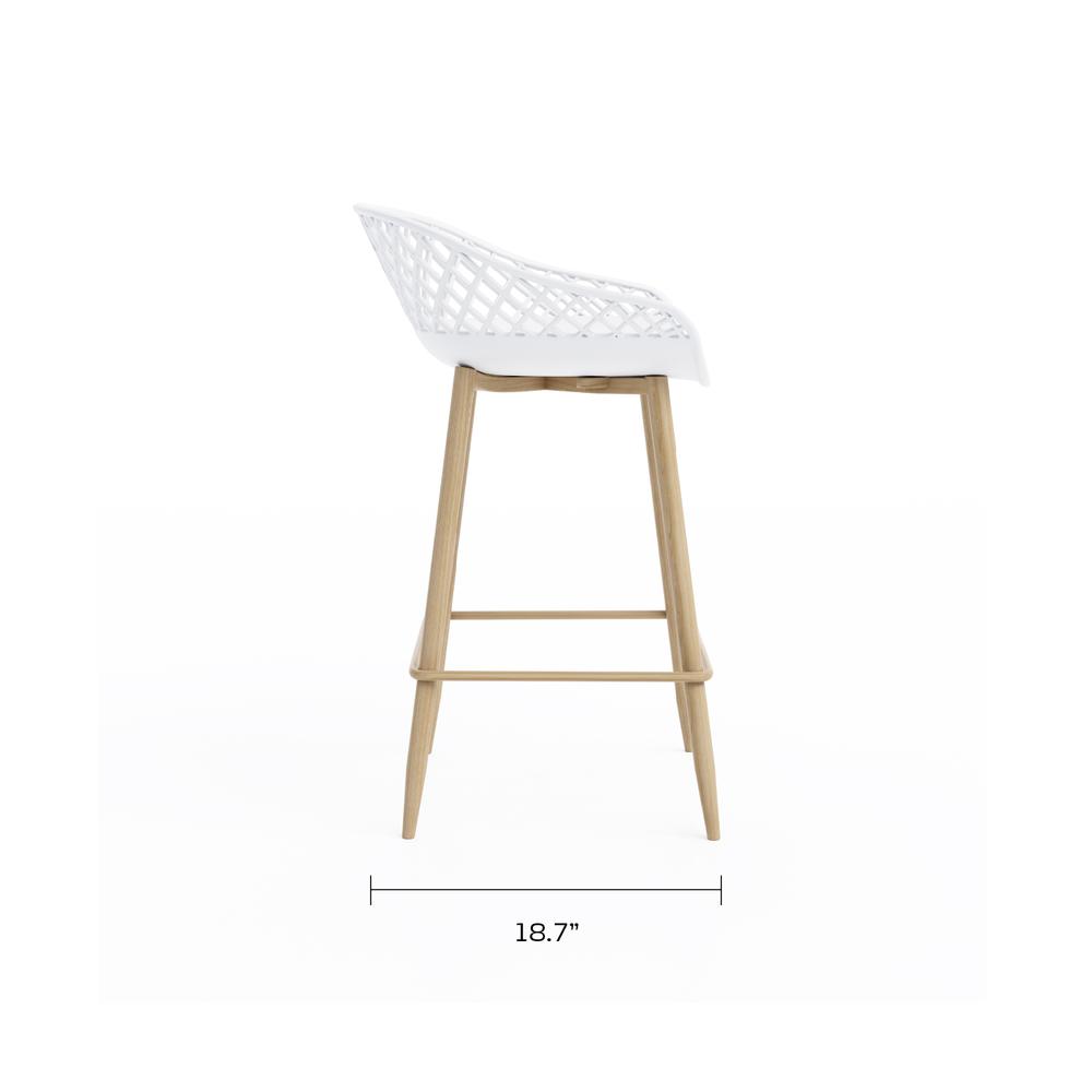 Jamesdar Kurv Counter Stool, White and Natural (Set of 2). Picture 5