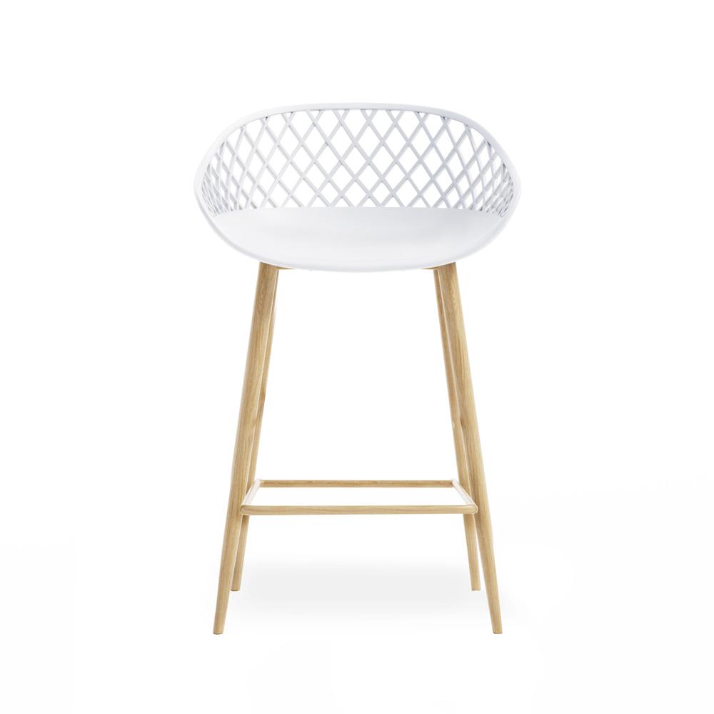 Jamesdar Kurv Counter Stool, White and Natural (Set of 2). Picture 6