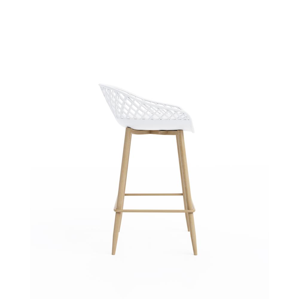 Jamesdar Kurv Counter Stool, White and Natural (Set of 2). Picture 7