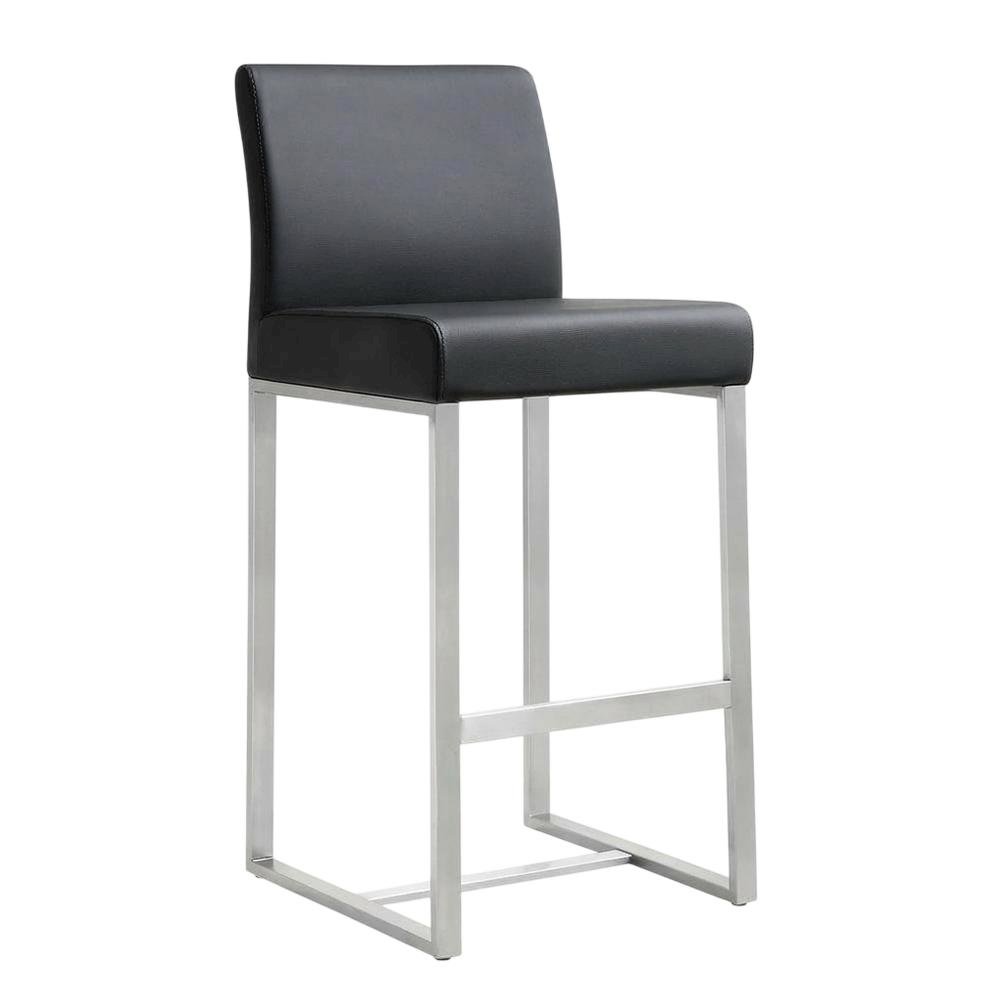Stainless Steel Counter Stool Set, Adjustable Seat Height and Foam Cushions. Picture 6