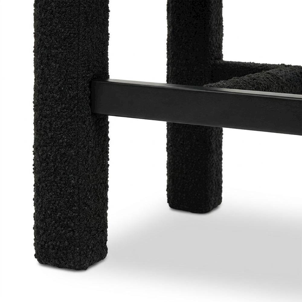 Black Boucle Counter Stool with Modern Design and Comfortable Seat. Picture 6
