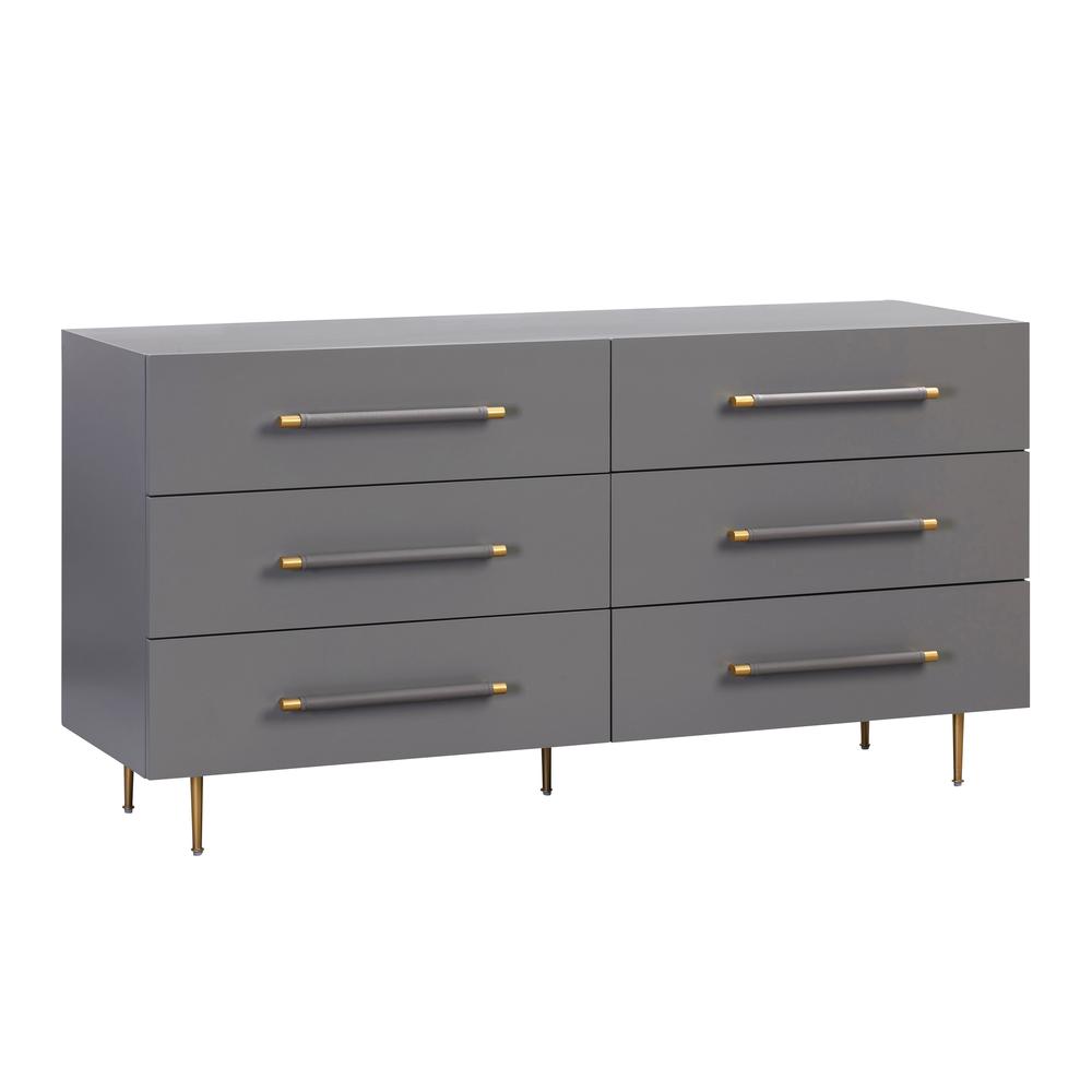 Trident Grey 6 Drawer Dresser. Picture 1