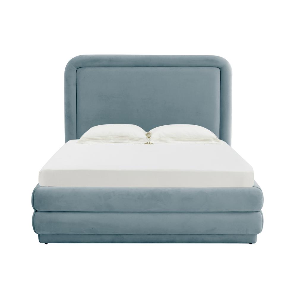Briella Bluestone Velvet Bed in King. Picture 9