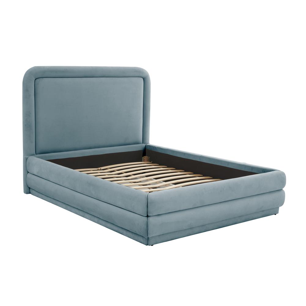 Briella Bluestone Velvet Bed in King. Picture 10