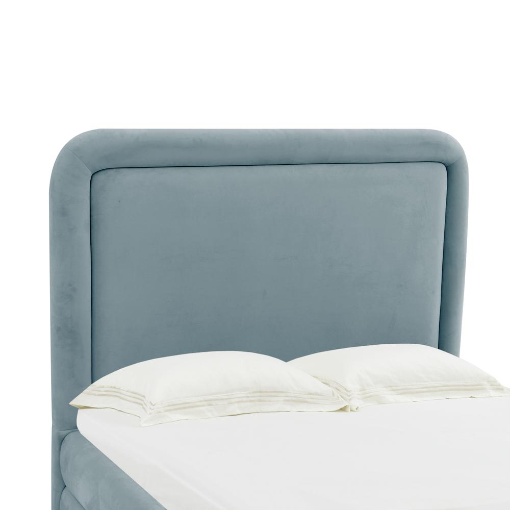 Briella Bluestone Velvet Bed in King. Picture 11