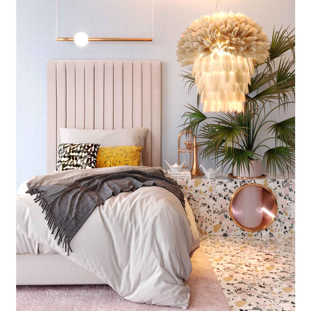 Arabelle Blush Velvet Bed in Twin. Picture 8