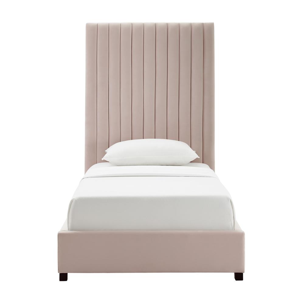 Arabelle Blush Velvet Bed in Twin. Picture 9