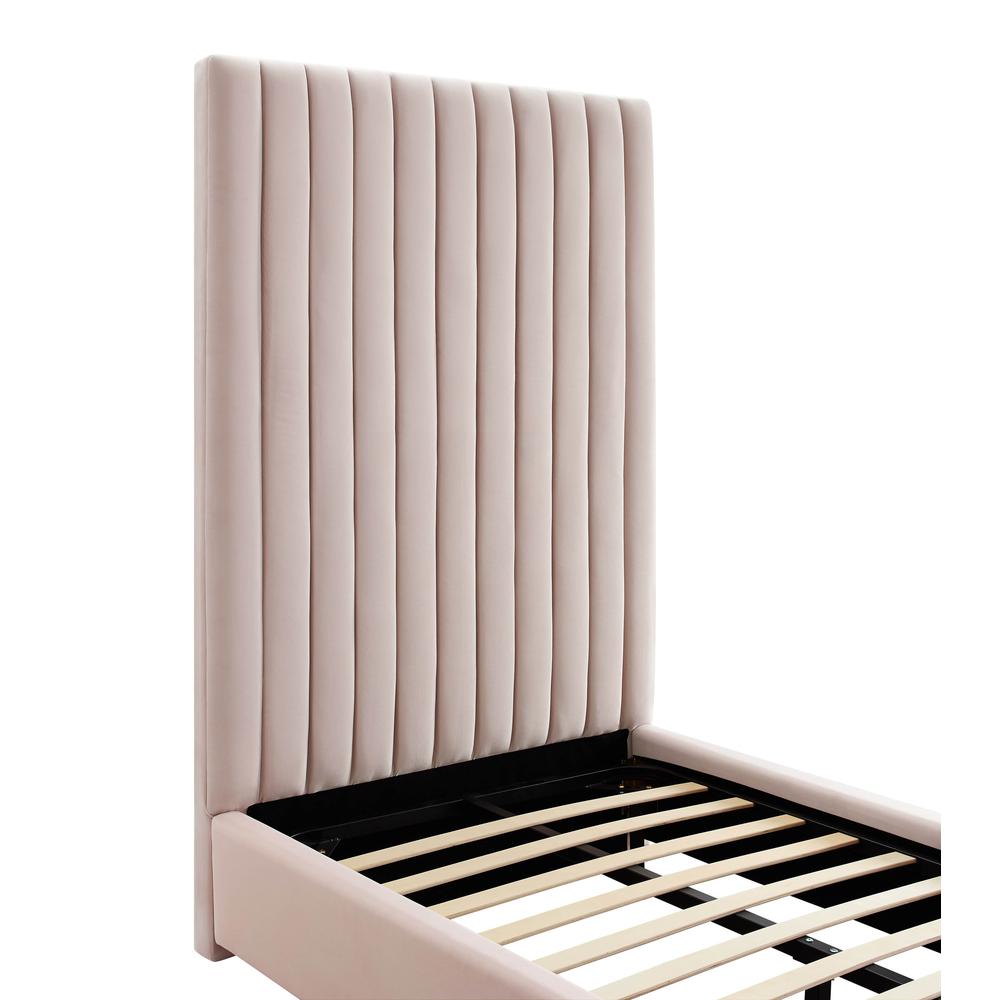 Arabelle Blush Velvet Bed in Twin. Picture 11
