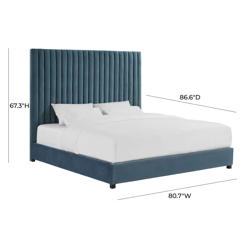 Arabelle Sea Blue Bed in Queen. Picture 7