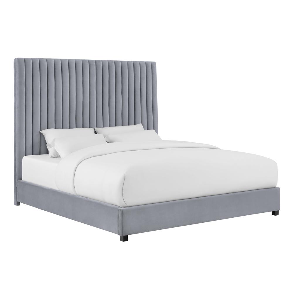 Arabelle Grey Bed in Queen. Picture 1