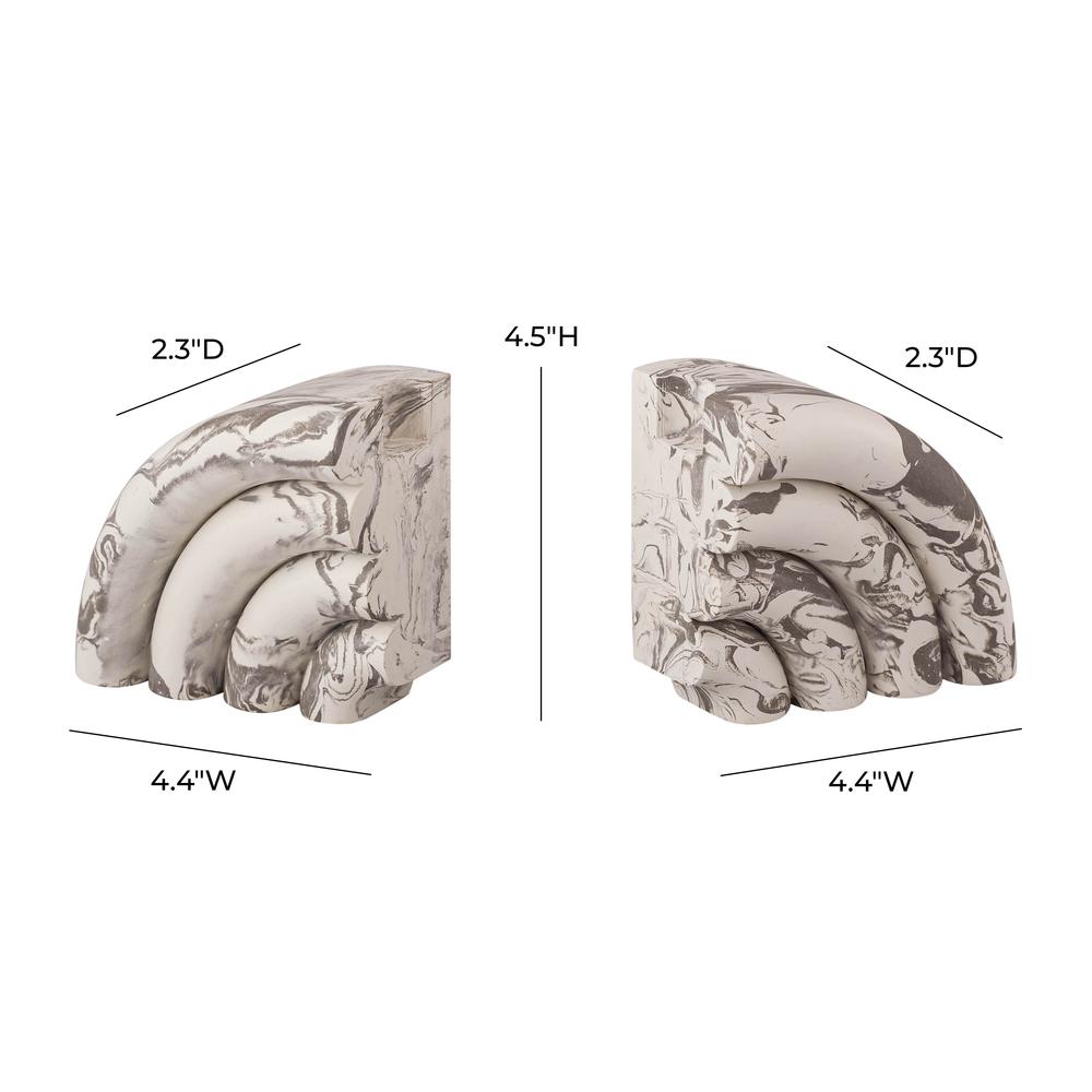 Grey Marble Bookends (Set of 2). Picture 3