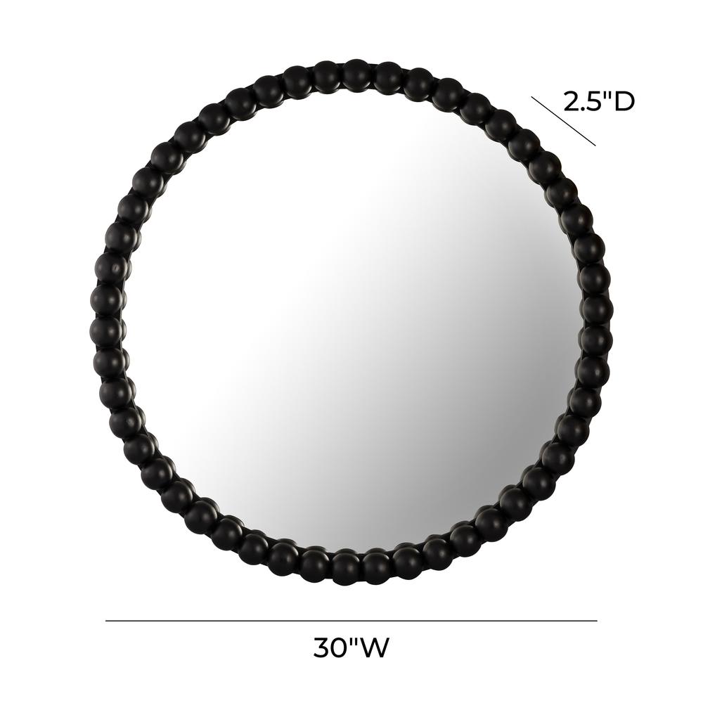 Baria Black Wooden Mirror. Picture 13