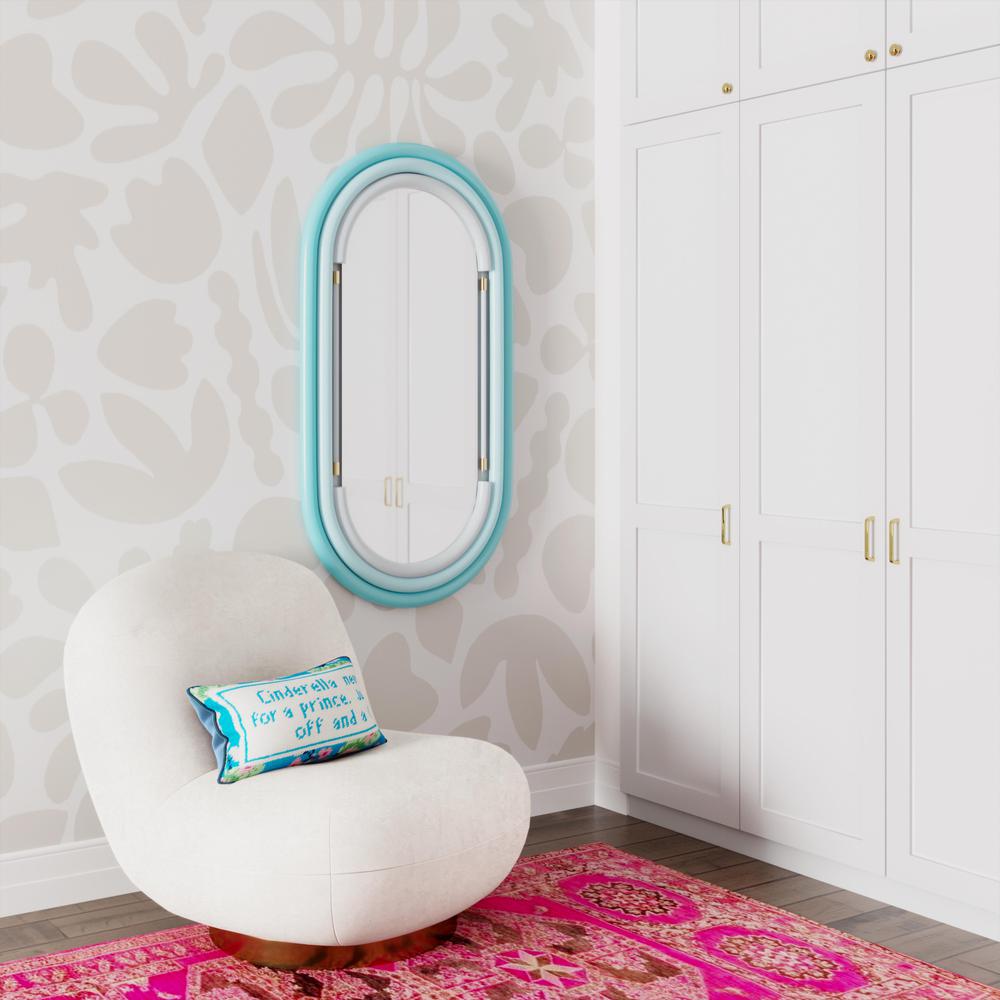 Neon Wall Mirror in Blue. Picture 6