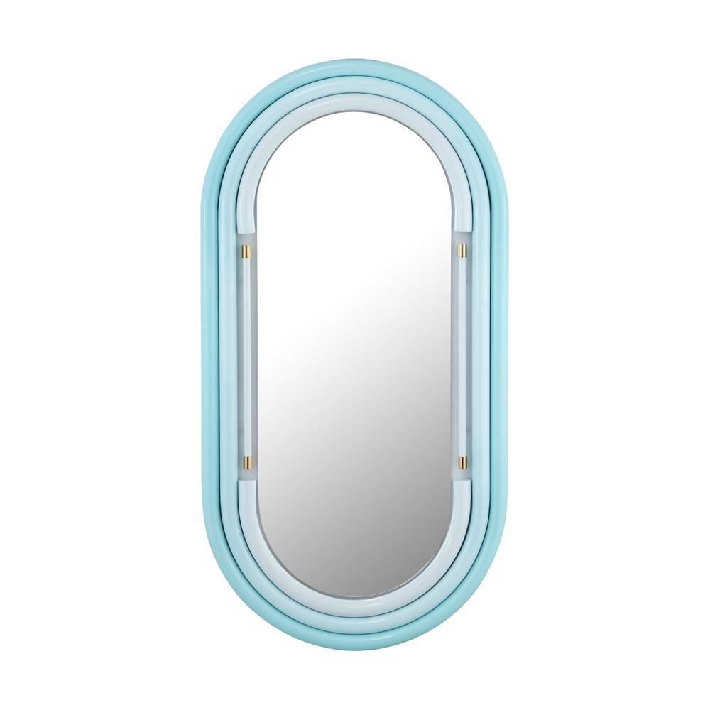 Neon Wall Mirror in Blue. Picture 1