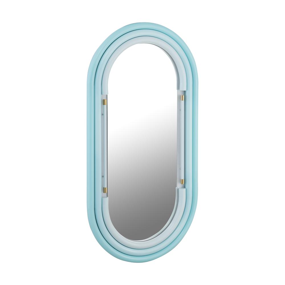 Neon Wall Mirror in Blue. Picture 11