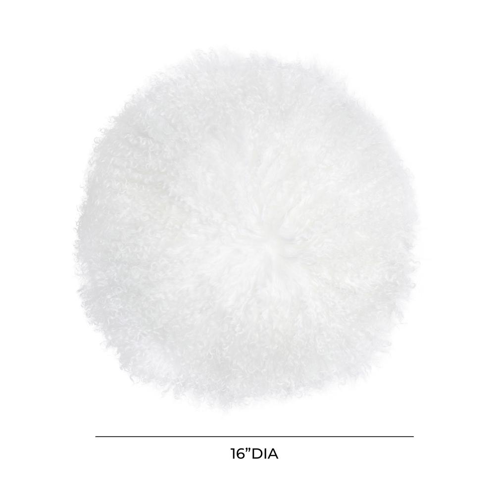 New Zealand White Sheepskin 16" Round Pillow. Picture 2