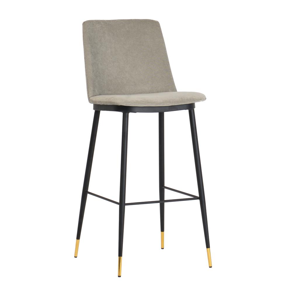 Evora Grey Velvet Counter Stool (Set of 2). Picture 1