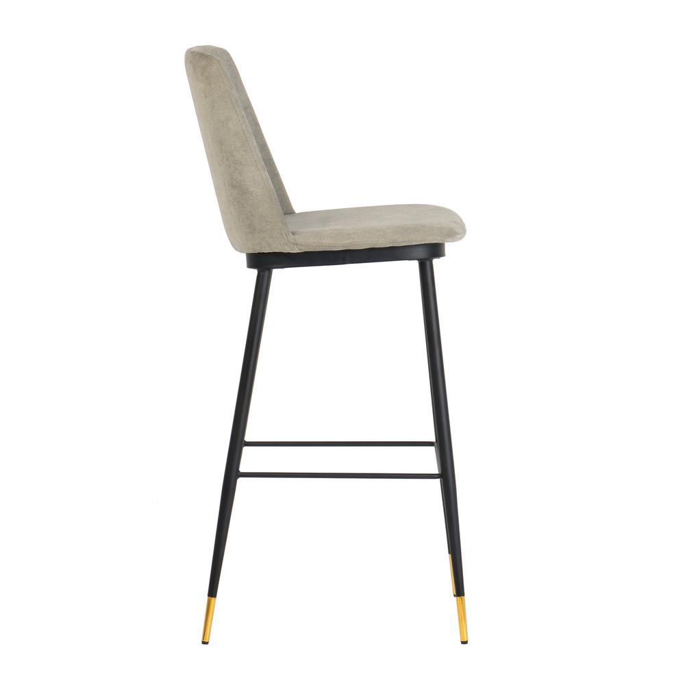 Evora Grey Velvet Counter Stool (Set of 2). Picture 15