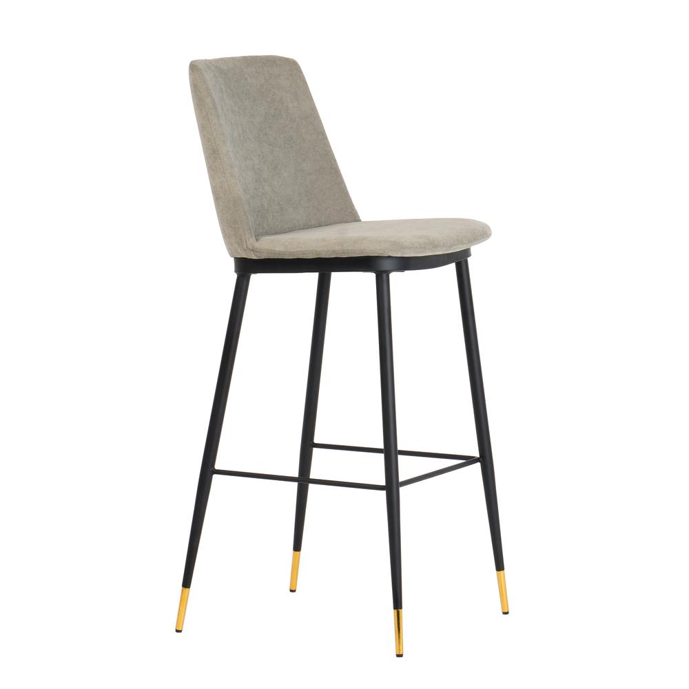 Evora Grey Velvet Counter Stool (Set of 2). Picture 16