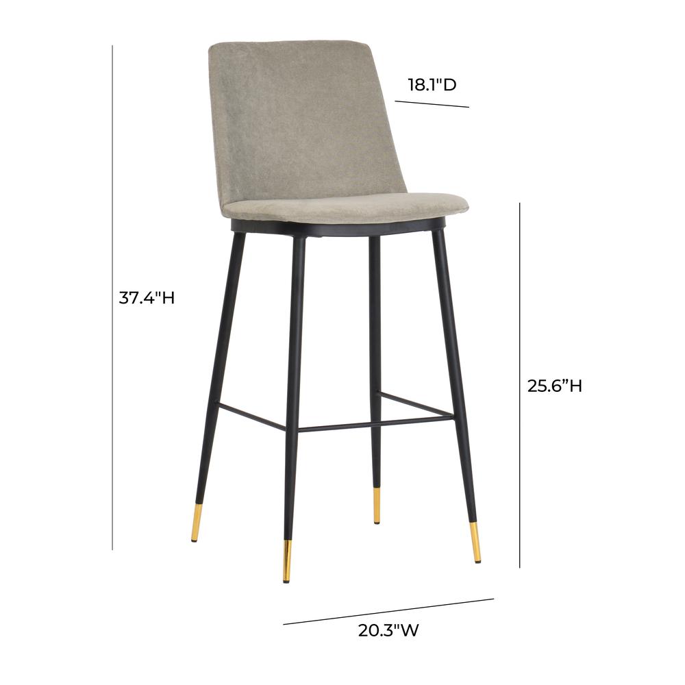 Evora Grey Velvet Counter Stool (Set of 2). Picture 17
