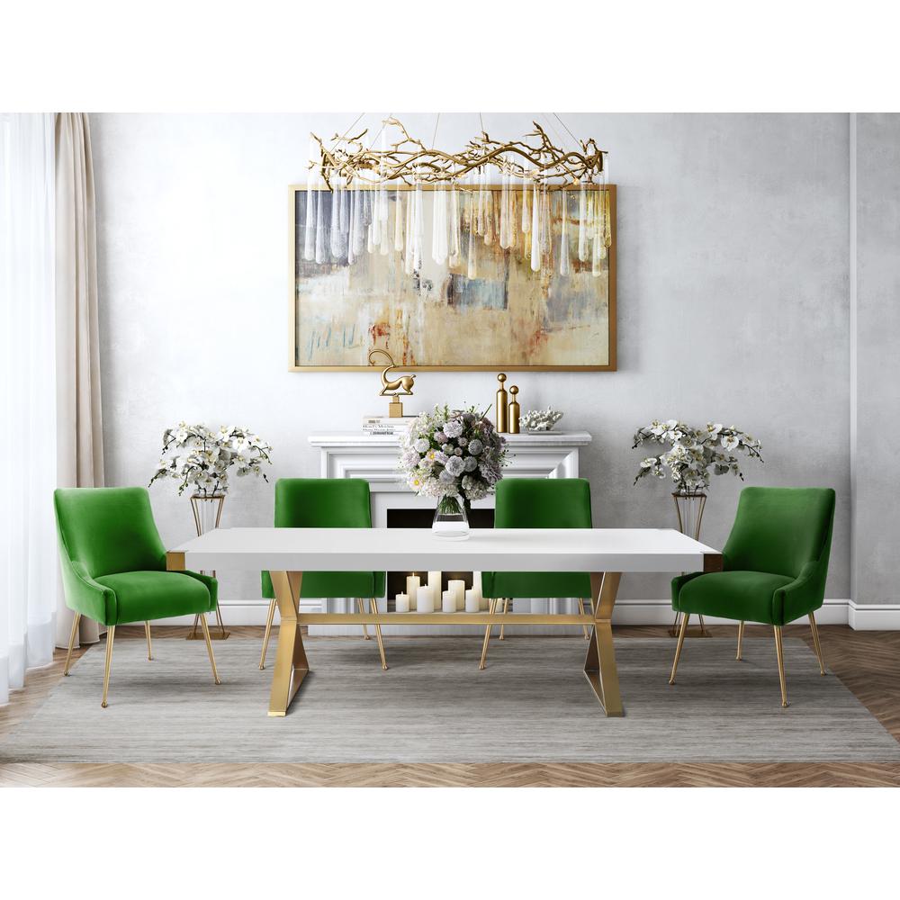 Adeline White Lacquer Dining Table. Picture 7