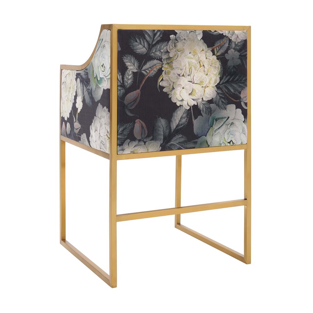 Atara Floral Velvet Gold Chair. Picture 11