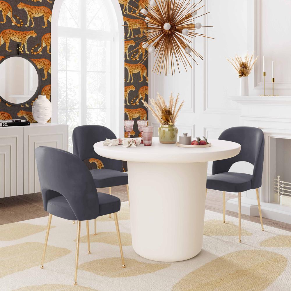 Swell Dark Grey Velvet Chair. Picture 10