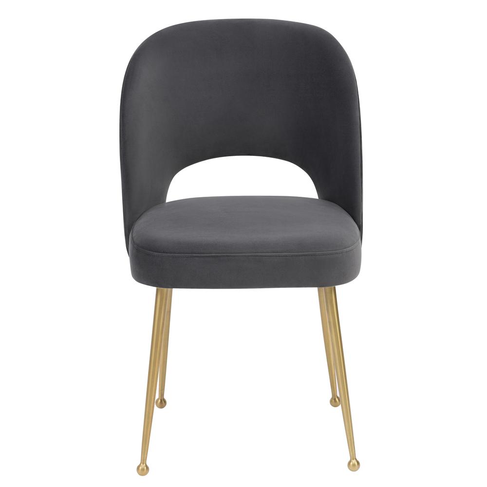 Swell Dark Grey Velvet Chair. Picture 12
