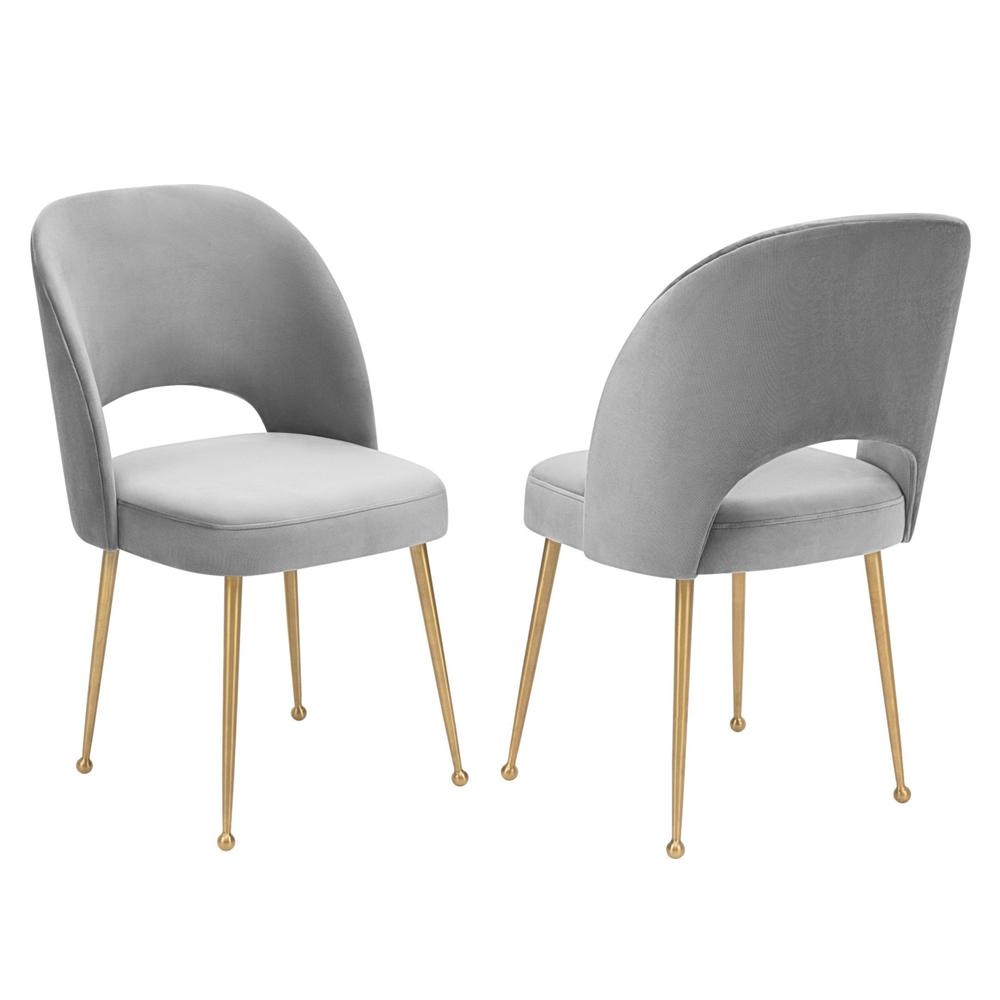 Swell Light Grey Velvet Chair. Picture 9