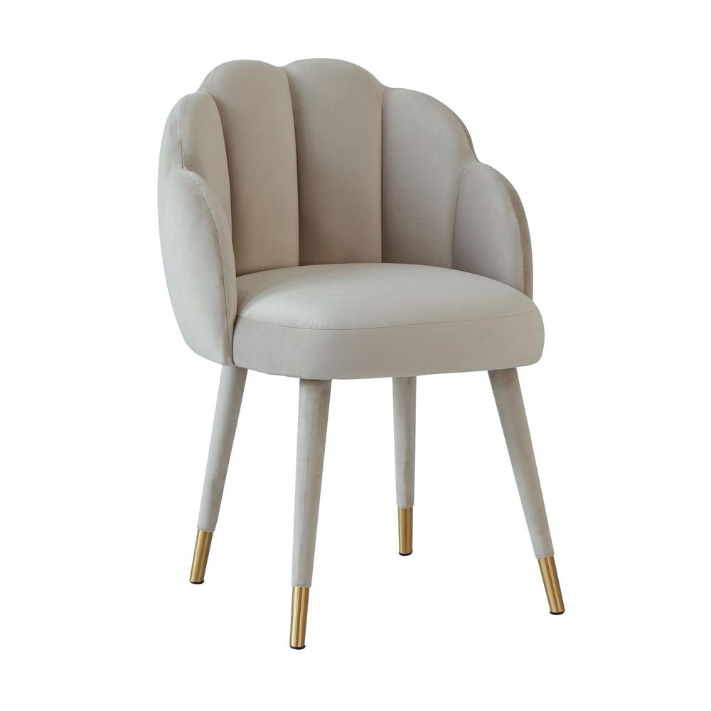 Gardenia Light Grey Velvet Dining Chair. Picture 1