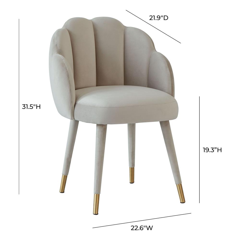 Gardenia Light Grey Velvet Dining Chair. Picture 14