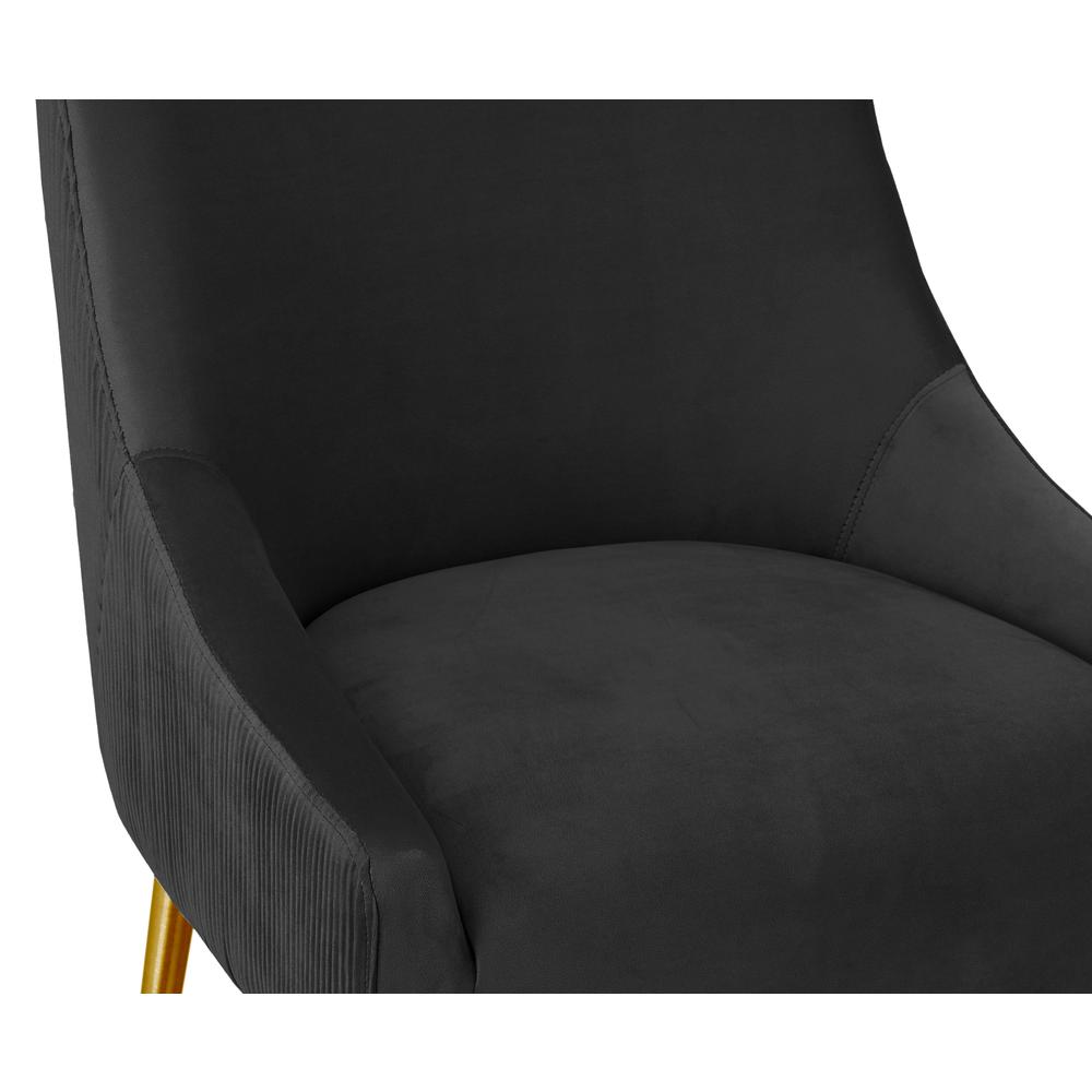 Beatrix Pleated Black Velvet Bar Stool. Picture 15