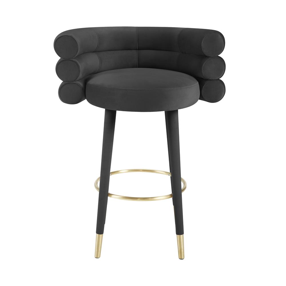 Betty Black Velvet Barstool. Picture 9