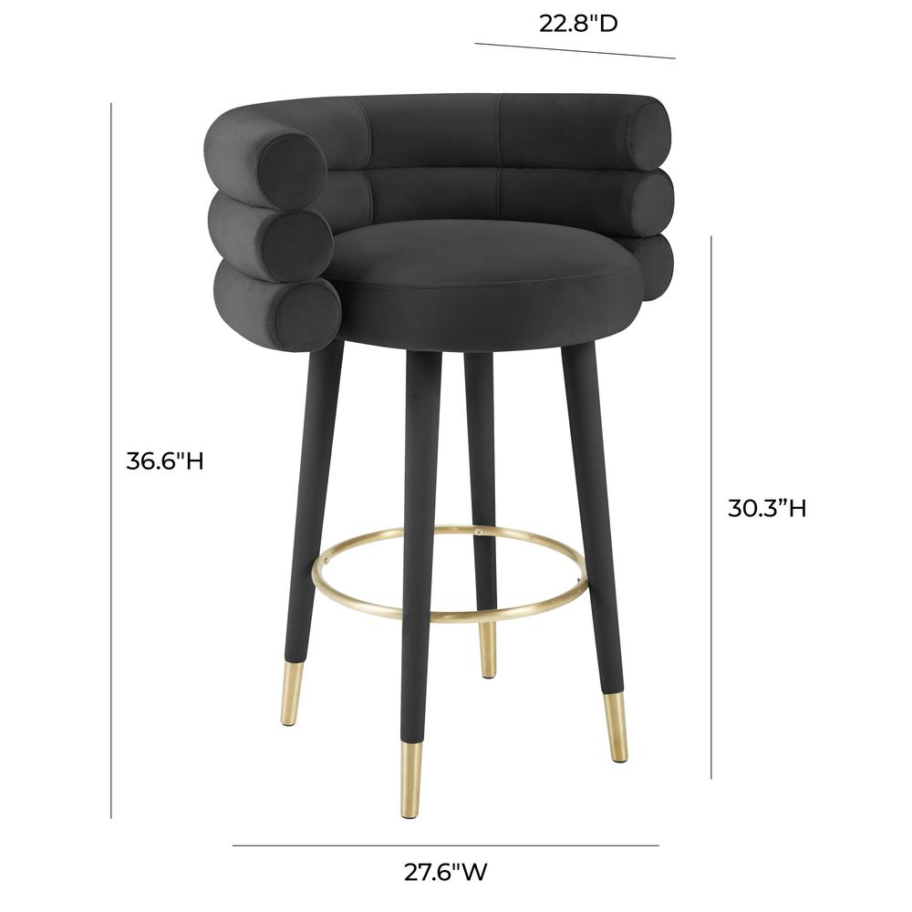 Betty Black Velvet Barstool. Picture 11