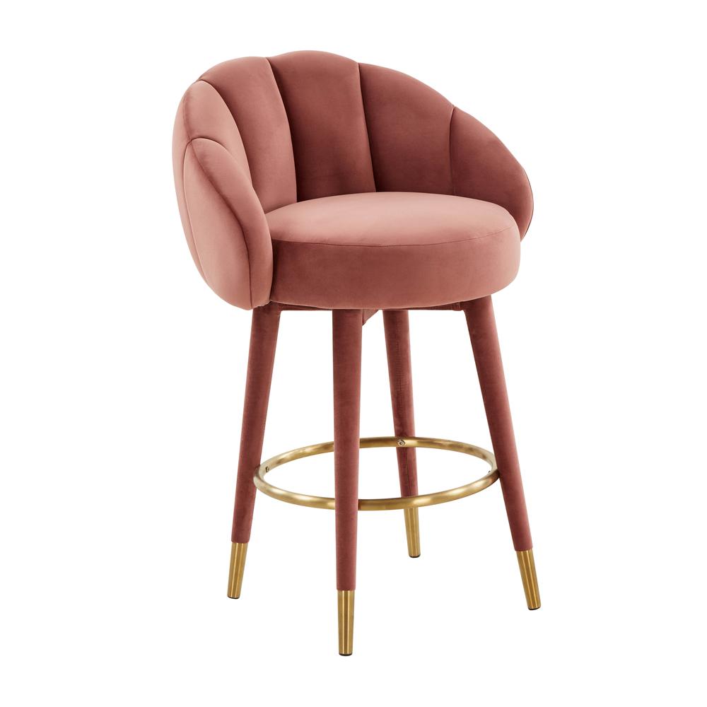 Myla Salmon Swivel Counter Stool. Picture 1