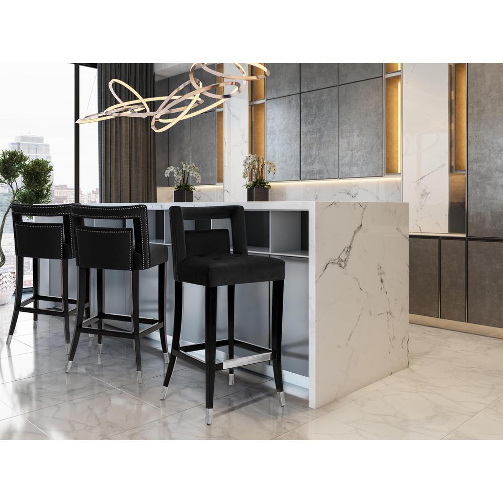 Hart Black Velvet Counter Stool. Picture 8